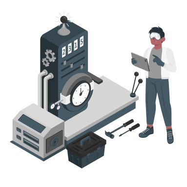 Password machine illustration